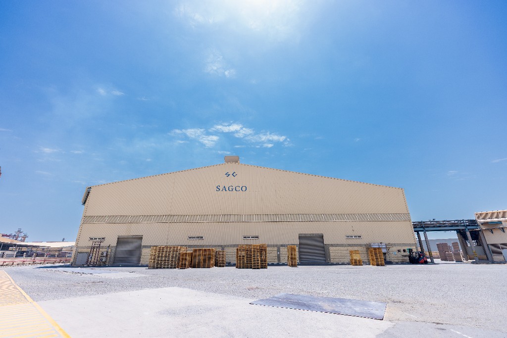 SAGCO manufacturing plant in Jeddah under a clear blue sky