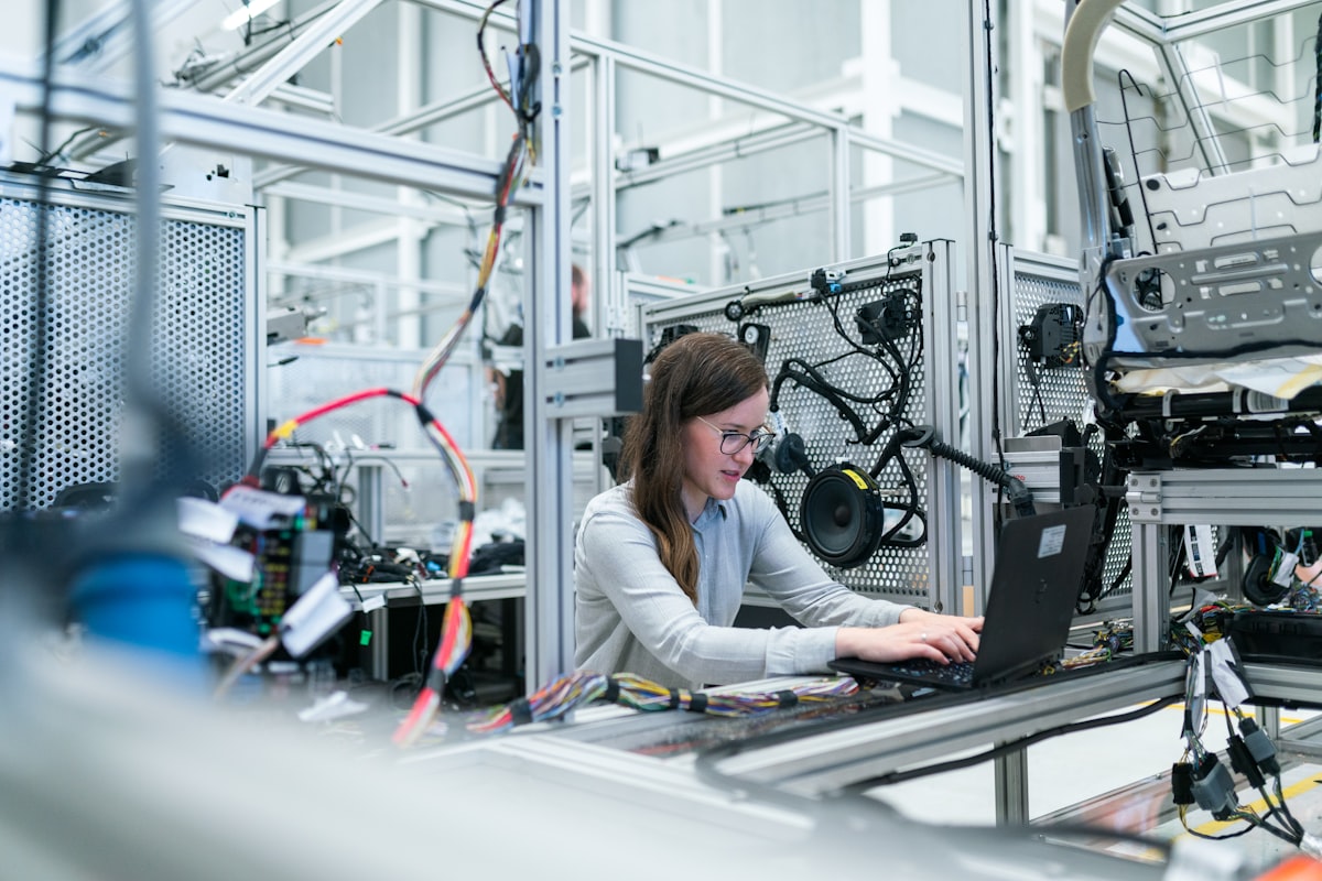 Automated inspection equipment checking glass containers